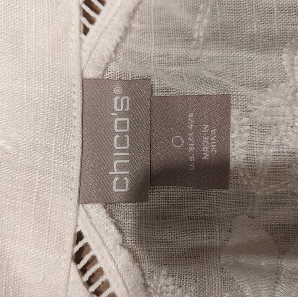 Beautiful Chico's linen blend embroidered jacket - Picture 6 of 8